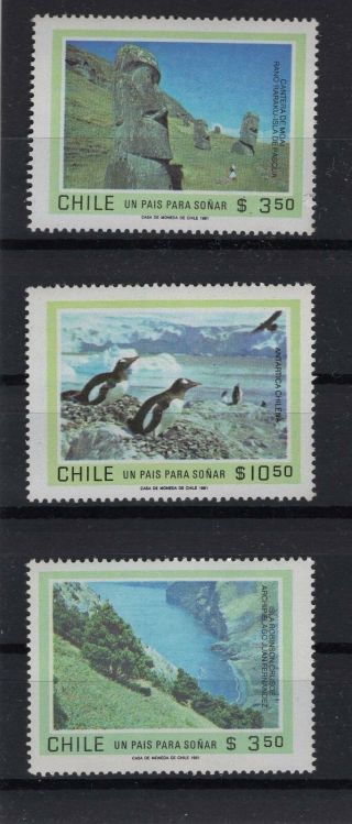 Chile 1981 Easter Island Isla De Pascua Rapa Nui Penguin Robinson Crusoe Set Mnh