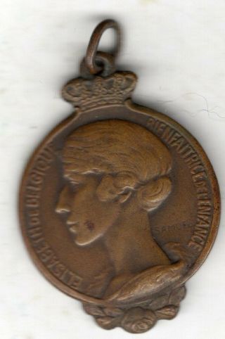 Undated Belgium Medal For Royal Society For Protection Of Infants,  By Ch.  Samuel