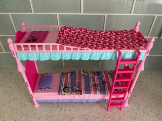 Barbie Sisters Bedtime Bunk Bed Set With Blankets & Pillows - Us Ship