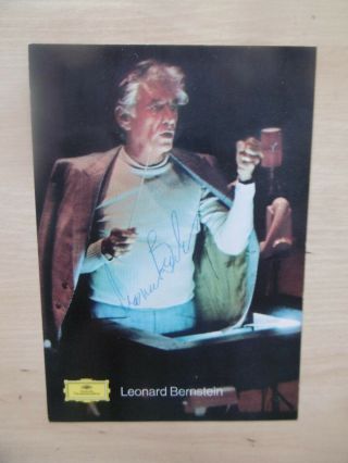 Leonard Bernstein Composrer/conductor Signed 4x6 Inch Postcard Autograph