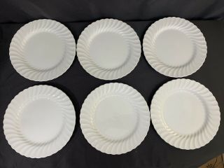 6 Johnson Brothers Bros Regency Snow White Swirl Dinner Plates