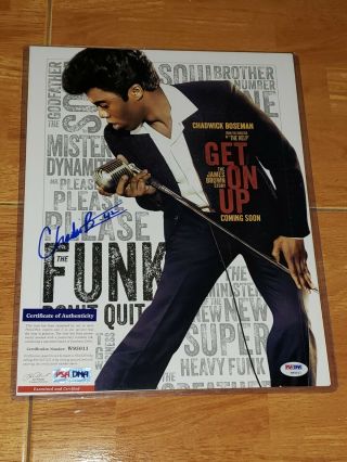 Chadwick Boseman Signed 11x14 Photo Get On Up James Brown Psa Dna W/