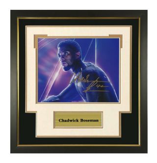 Black Panther Chadwick Boseman Signed Autographed 8x10 Photo Sasigned Framed