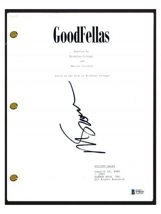 Martin Scorsese Signed Autographed Goodfellas Movie Script Beckett Bas