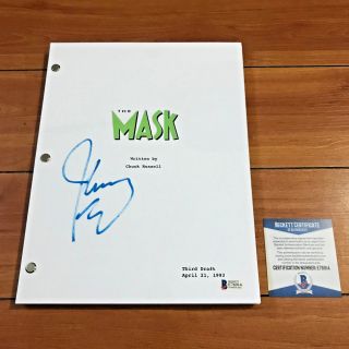 Jim Carrey Signed The Mask Full 117 Page Movie Script W/ Beckett Bas
