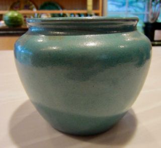 Paul Revere Pottery " Seg " Green Vase Jar 4¼ " T Boston Ma Usa Clear Impressed Mark