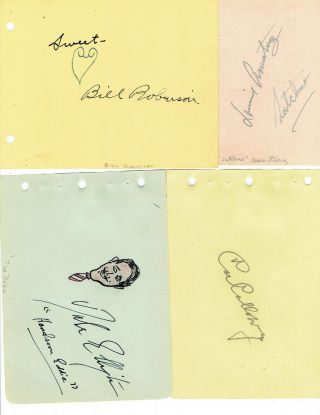 Duke Ellington,  Louis Armstrong,  Bill Robinson,  & Cab Calloway Signed Album Page