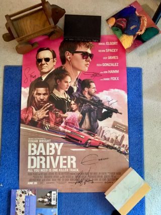Signed Baby Driver 27x40 Movie Poster - Edgar Wright,  Ansel Elgort,  Jamie Foxx