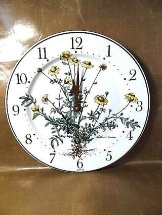 Villeroy & Boch Porcelain Clock - Botanica Pattern - Large Round Clock - Nib