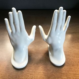 N.  Funk Ceramic Hands Shelf Supports Holders Left And Right