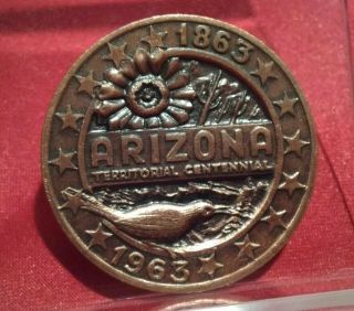 1963 Arizona Territorial Centennial Anniversary Medal Coin Token Great Seal