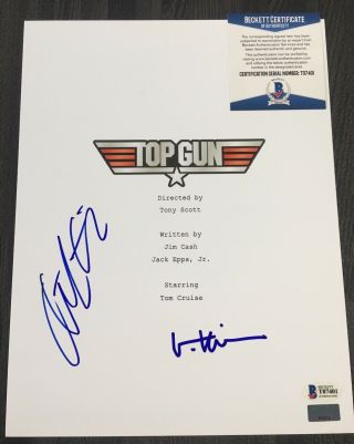Anthony Edwards Signed Top Gun Full Movie Script Val Kilmer Autograph Beckett