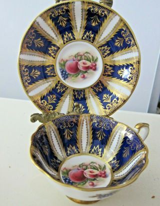 PARAGON BY APPOINTMENT TO HER MAJESTY QUEEN FRUIT ORCHARD GOLD TEACUP SAUCER 3