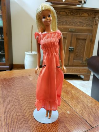 Vintage 1971 - 72 Sun Set Malibu Francie Barbie Doll 1068 Japan Orange Dress