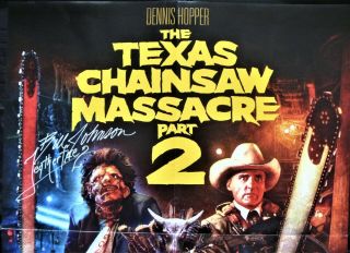 Texas Chainsaw Massacre 2 RARE Scream Factory poster signed by 3 of the Stars 2