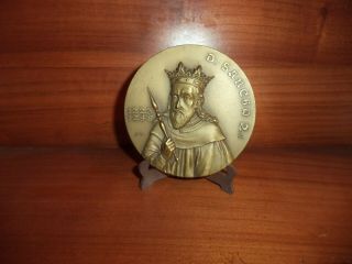 Portuguese King D.  Sancho Ii - The Pious - Antique Bronze Medal