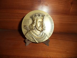 Portuguese King D.  Fernando I - The Handsome - Antique Bronze Medal