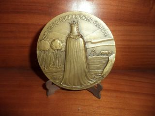 Portuguese King D.  Diniz - The Farmer; The Poet - Antique Bronze Medal 2