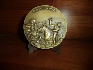 Portuguese King D.  Afonso VI - The Victorious - Antique Bronze Medal 2