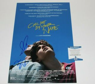 Timothee Chalamet Armie Hammer Signed Call Me By Your Name Movie Poster Beckett