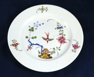 Antique Meissen Kakiemon Style Plate With Rock Bird Flowers Pattern