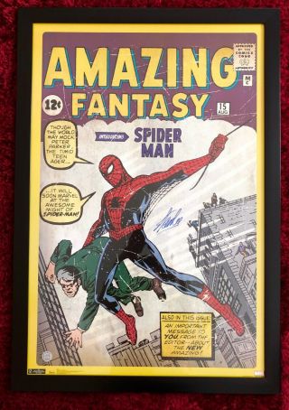 Stan Lee (1922 - 2018) Autographed Fantasy Spiderman Poster Framed