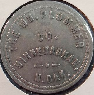 Minnewaukan,  North Dakota The Wm.  Plummer Co.  50¢ Trade Token