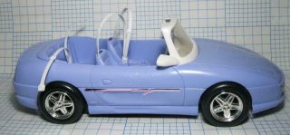 Barbie Doll Hot Drivin 1996 Coupe Glam Convertible Blue Sports Car Mirrors/belts