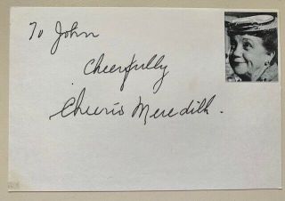 Rare - Cheerio Meredith - Andy Griffith - Three Stooges - Signed In Fountain Pen