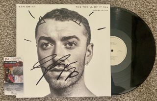 Sam Smith Signed Vinyl - The Thrill Of It All - Jsa Rare Auto With Drawings - Ex