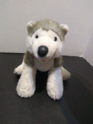 Babw Build - A - Bear Workshop 15 " Siberian Husky Plush Dog With Blue Eyes Barks