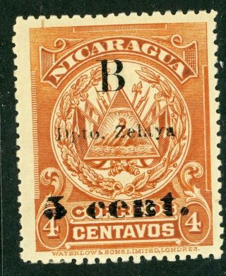 Nicaragua 1907 Bluefields 5¢/4¢ Type 1 Waterlow Scott 1l45 C853