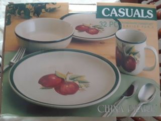 Casuals By China Pearl Apple Blossom Complete 8 Place Setting -