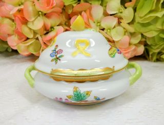 Herend Porcelain Mini Miniature Tureen Queen Victoria Lemon Finial