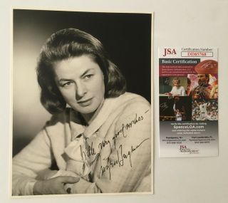 Ingrid Bergman Signed Autographed 6x8 Photo Jsa Certified