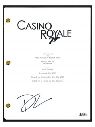 Daniel Craig Signed Autograph Casino Royale James Bond Movie Script Beckett