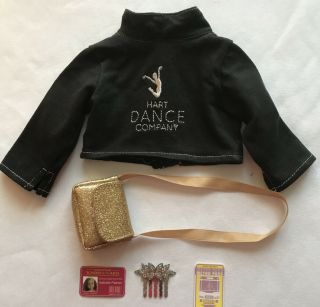 American Girl Dance Jacket Purse Id Metro Pass & Glitter Hair Comb For Isabelle