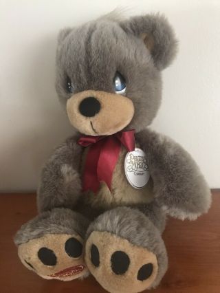 Precious Moments Plush Brown Bear Charlie 15 Inch Number 1742 Red Bow