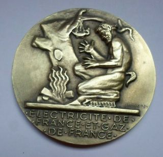 French Art Deco Nude Faun Bronze Medal By Dropsy