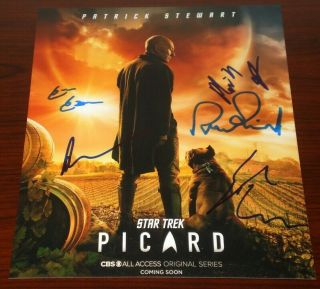 Cast Signed Star Trek Picard Poster 8x10 Photo By 5 Auto Stewart Cabrera,