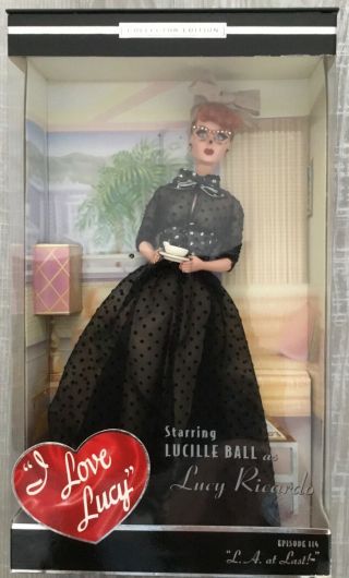 I Love Lucy Lucille Ball Barbie Doll " L.  A.  At Last " Episode 114 Cert.  Of Auth.