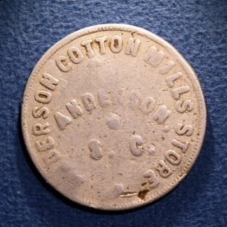 Old South Carolina Mill Token - Anderson Cotton Mills Store,  25¢,  Anderson,  S.  C.
