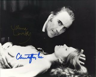 Christopher Lee And Joanna Lumley Signed 8x10 Auto The Satanic Rites Of Dracula