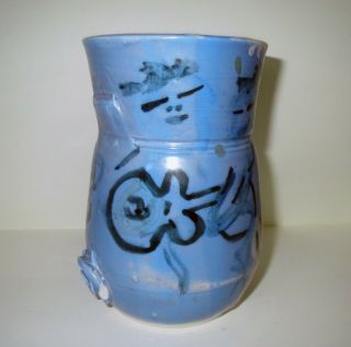 Signed Mid Century Modern Abstract Studio Art Pottery Vase - Picasso Era