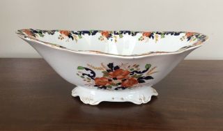 Antique John Maddock Multi - Colored Majestic 11 " Footed Oval Vegetable Bowl