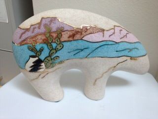 Gina Arrighetti 22k Gold Southwestern Artist Pottery - Bear Shape
