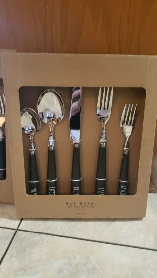 Rae Dunn Yum Enjoy Delish Taste Savor Cutlery Silverware Flatware Utensil Set X2