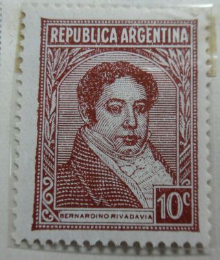 Argentine Republic 1935 Stamp Mnh 10c Bernadino Rivadavia Stampbook1 - 9