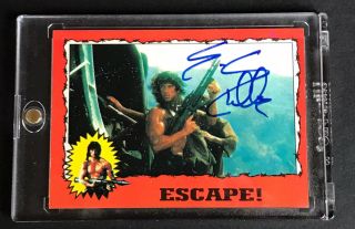 Sylvester Stallone Autograph Signed Rambo First Blood Part Ii Topps Trading Card