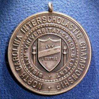 Sterling Silver Athletic Medal - North Carolina Interscholastic Championship